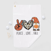 Vrede Liefde Herfst Leopard Gnome Herfst Thanksgiv Golfhanddoek (Insitu)