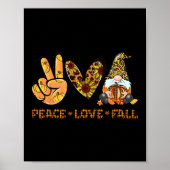 Vrede Liefde Herfst Leuk Gnome Herfst Lover Pompoe Poster (Voorkant)