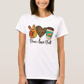Vrede, Liefde, Herfst Luipaard Pumpkin Spice Latte T-shirt (Voorkant)