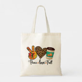 Vrede, Liefde, Herfst Luipaard Pumpkin Spice Latte Tote Bag (Achterkant)