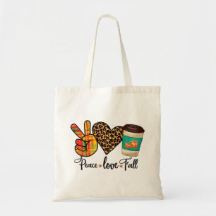 Vrede, Liefde, Herfst Luipaard Pumpkin Spice Latte Tote Bag