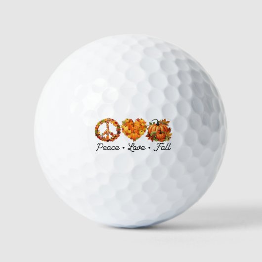 Vrede, Liefde, Herfst - Pompoenen Golfballen (Voorkant)