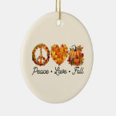 Vrede, Liefde, Herfst - Pompoenen Keramisch Ornament (Rechts)