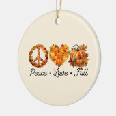 Vrede, Liefde, Herfst - Pompoenen Keramisch Ornament (Links)