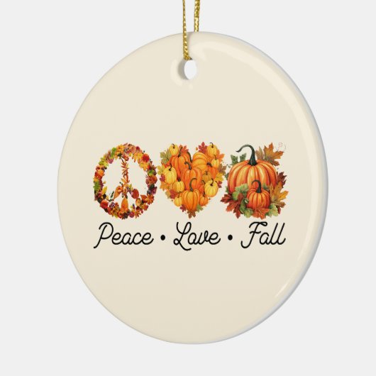 Vrede, Liefde, Herfst - Pompoenen Keramisch Ornament (Links)