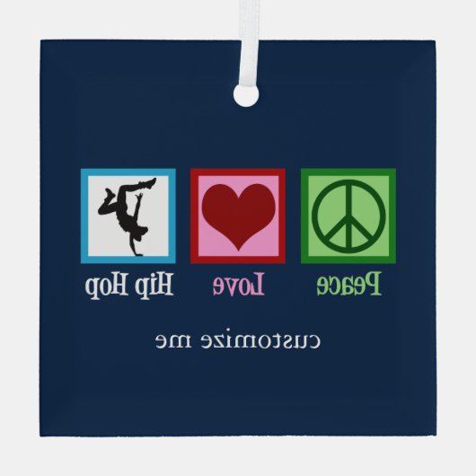 Vrede Liefde Hip Hop Aangepaste Kerstmis Glas Ornament (Achterkant)