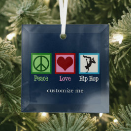 Vrede Liefde Hip Hop Aangepaste Kerstmis Glas Ornament