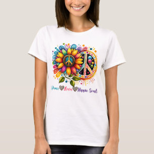 Vrede liefde hippie ziel t-shirt