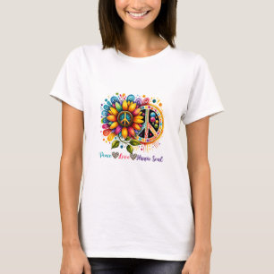Vrede liefde hippie ziel t-shirt