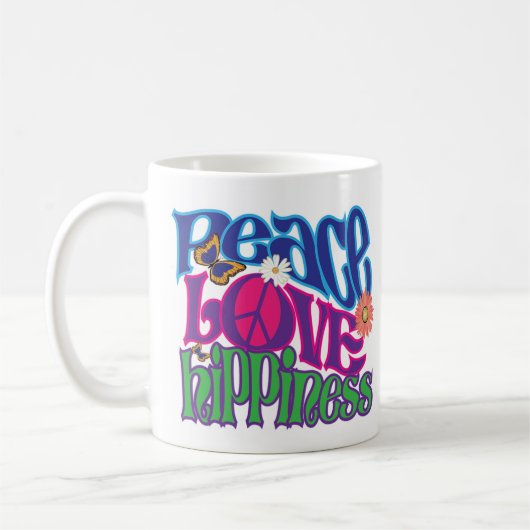Vrede Liefde Hippieness 11oz Koffiemok (Links)