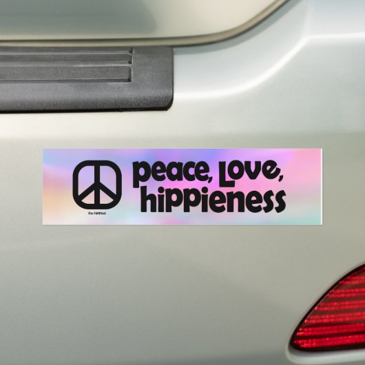 Vrede, liefde, Hippieness Bumpersticker (Op auto)