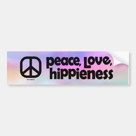 Vrede, liefde, Hippieness Bumpersticker (Voorkant)