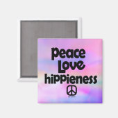Vrede, liefde, Hippieness Magneet (Voorkant / Achterkant)