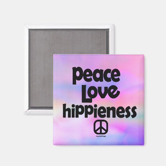 Vrede, liefde, Hippieness Magneet (Voorkant / Achterkant)