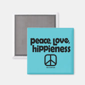 Vrede Liefde Hippieness Magnet (Voorkant / Achterkant)