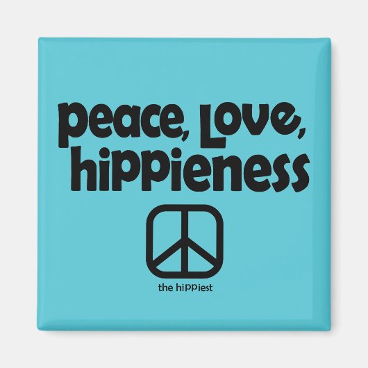 Vrede Liefde Hippieness Magnet (Voorkant)