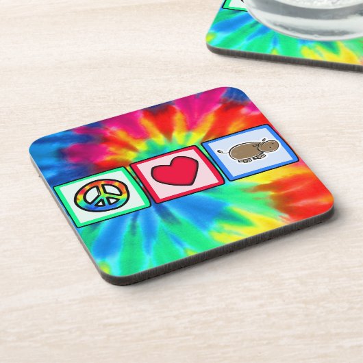 Vrede, liefde, hippos bier onderzetter (Linkerzijde)