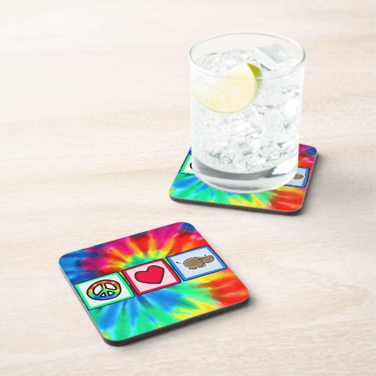 Vrede, liefde, hippos bier onderzetter (Rechterzijde)