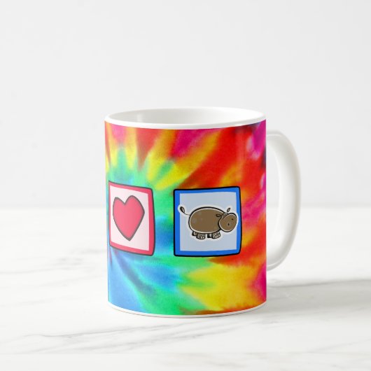 Vrede, liefde, hippos koffiemok (Voorkant rechts)