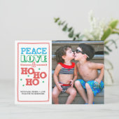 Vrede, Liefde, Ho Ho Ho Feestdagenkaart (Staand voorkant)