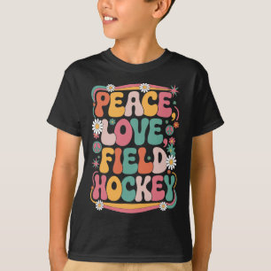 Vrede Liefde Hockey 70er Hippie Retro Hockey T-shirt