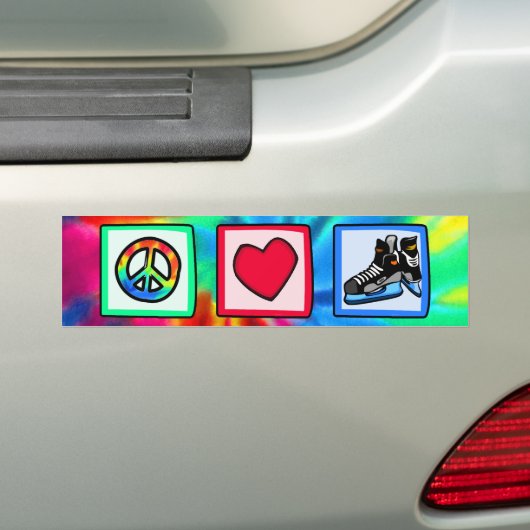 Vrede, liefde, Hockey Bumpersticker (Op auto)