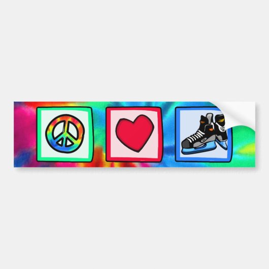 Vrede, liefde, Hockey Bumpersticker (Voorkant)