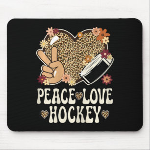 Vrede Liefde Hockey Fan Luipaardprint Meisjes Scha Muismat
