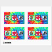 Vrede, liefde, Hockey Rechthoekige Sticker (Vel)