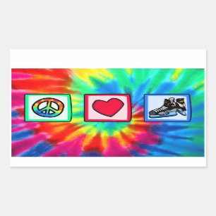 Vrede, liefde, Hockey Rechthoekige Sticker