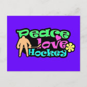 Vrede, liefde, Hockey; Retro Briefkaart (Voorkant)