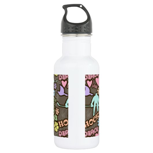 Vrede, liefde, Hockey Waterfles (Achterkant)