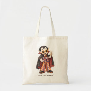 Vrede Liefde & Hoektanden Groovy Retro Vampier Hal Tote Bag