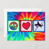 Vrede, liefde, hoge sprint briefkaart (Voorkant / Achterkant)