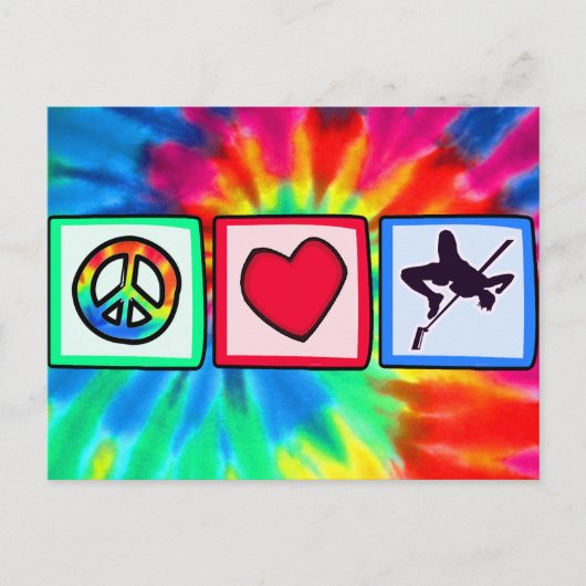 Vrede, liefde, hoge sprint briefkaart (Voorkant)