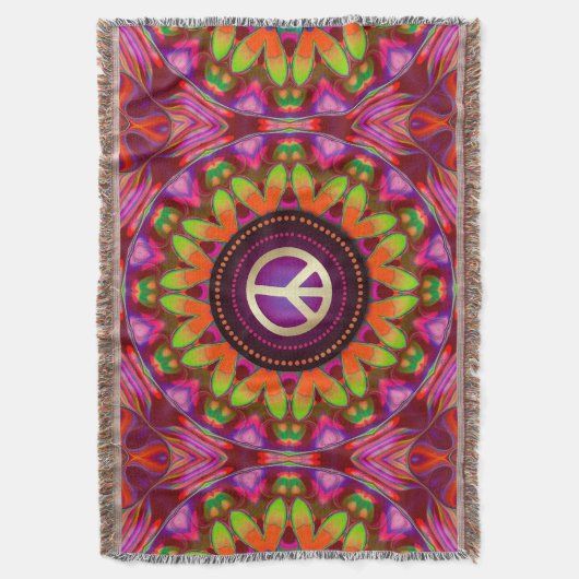 Vrede & Liefde Homely Hippie Deken (Voorkant Verticaal)