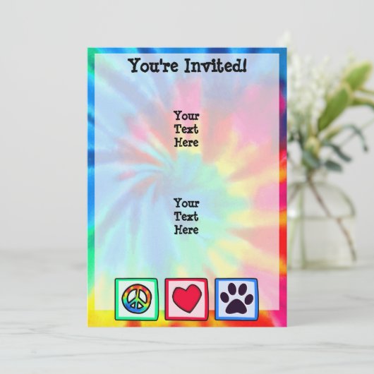 Vrede, liefde, hond. Afdrukken Kaart (Staand voorkant)