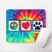 Vrede, liefde, hond. Afdrukken Muismat (Met muis)