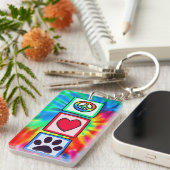 Vrede, liefde, hond. Afdrukken Sleutelhanger (Voorkant Rechts)