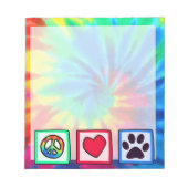 Vrede, liefde, hond, handdruk notitieblok (Voorkant)