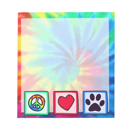 Vrede, liefde, hond, handdruk notitieblok (Voorkant)