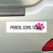 vrede , liefde , honden bumpersticker (Op auto)