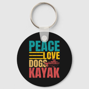 Vrede Liefde Honden Kayak Grappige Kayakken Kayake Sleutelhanger