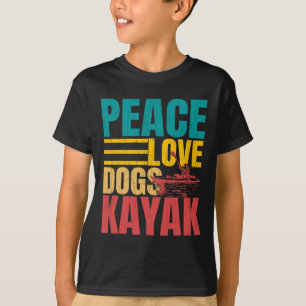 Vrede Liefde Honden Kayak Grappige Kayakken Kayake T-shirt