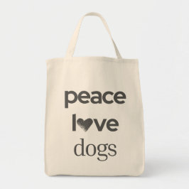 Vrede Liefde Honden Modern Hond Liefhebber Grafisc Tote Bag