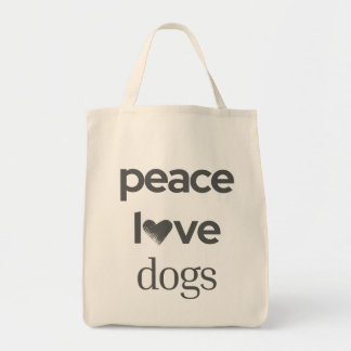 Vrede Liefde Honden Modern Hond Liefhebber Grafisc Tote Bag