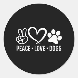 Vrede Liefde Honden Ontwerp Huisdier Hond Moeder V Ronde Sticker