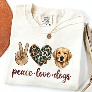 Vrede Liefde Honden T-shirt   Golden Retriever Moe