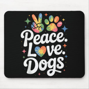 Vrede Liefde Honden Tie Dye Hond Liefhebber Reddin Muismat