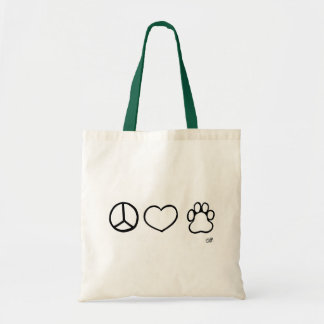 Vrede, liefde, honden tote bag